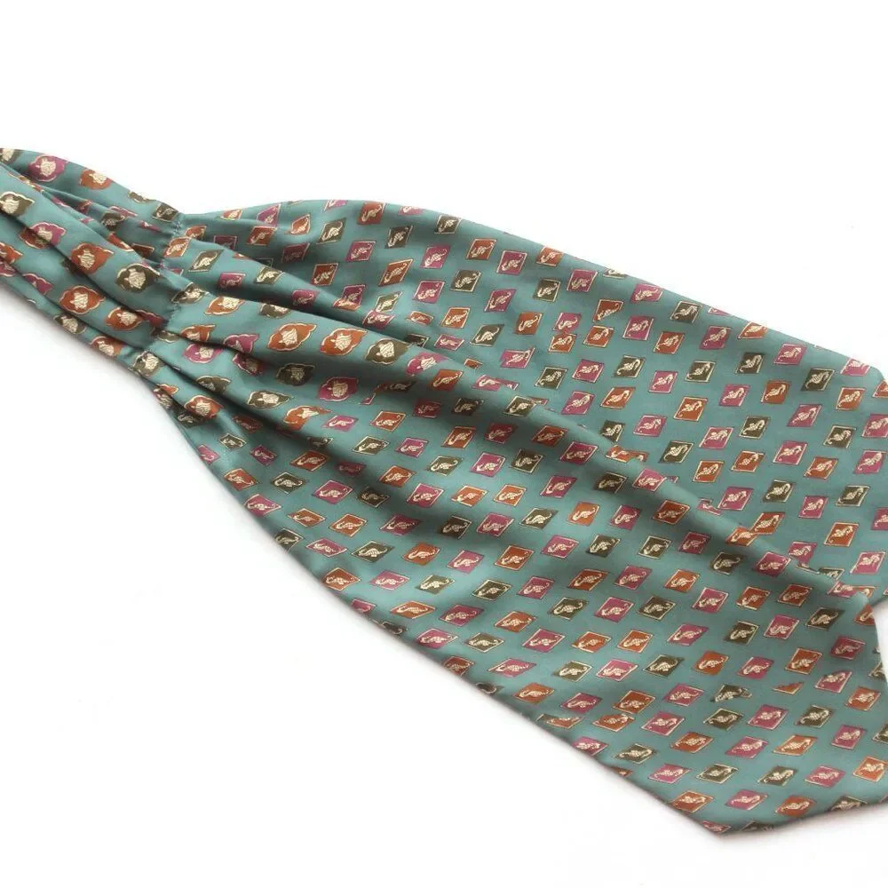 New‎ Dusty Green Nautical Motive Men's Cravat Ascot Gift Box A067